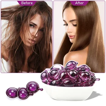 5/30Pcs Smooth Silky Hair Vitamin Capsule Keratin Complex Oil Hair Care Repair Damaged Hair Serum Anti-Loss Moroccan Hair Oil