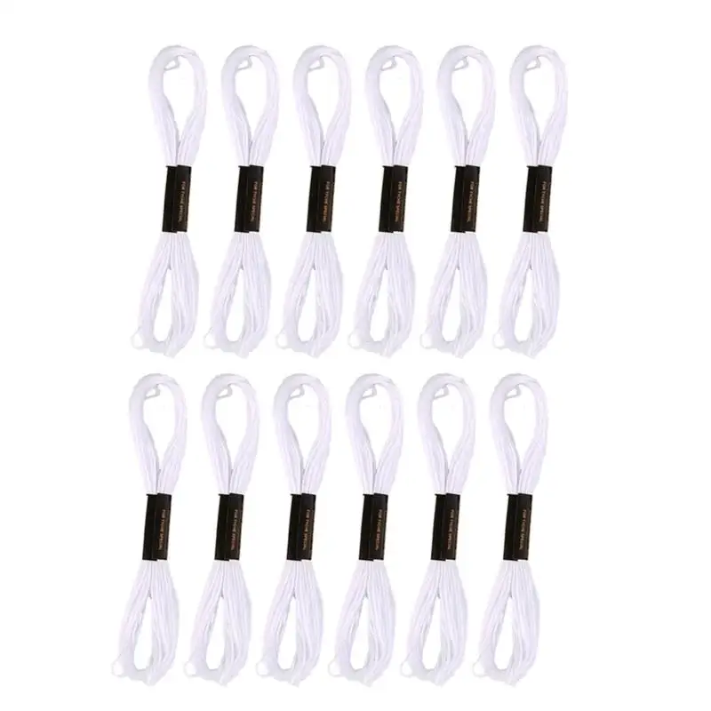 Cross Stitch Embroidery Thread For DIY Homemade Craft Sewing Accessories 12 White+12 Black Embroidery Floss
