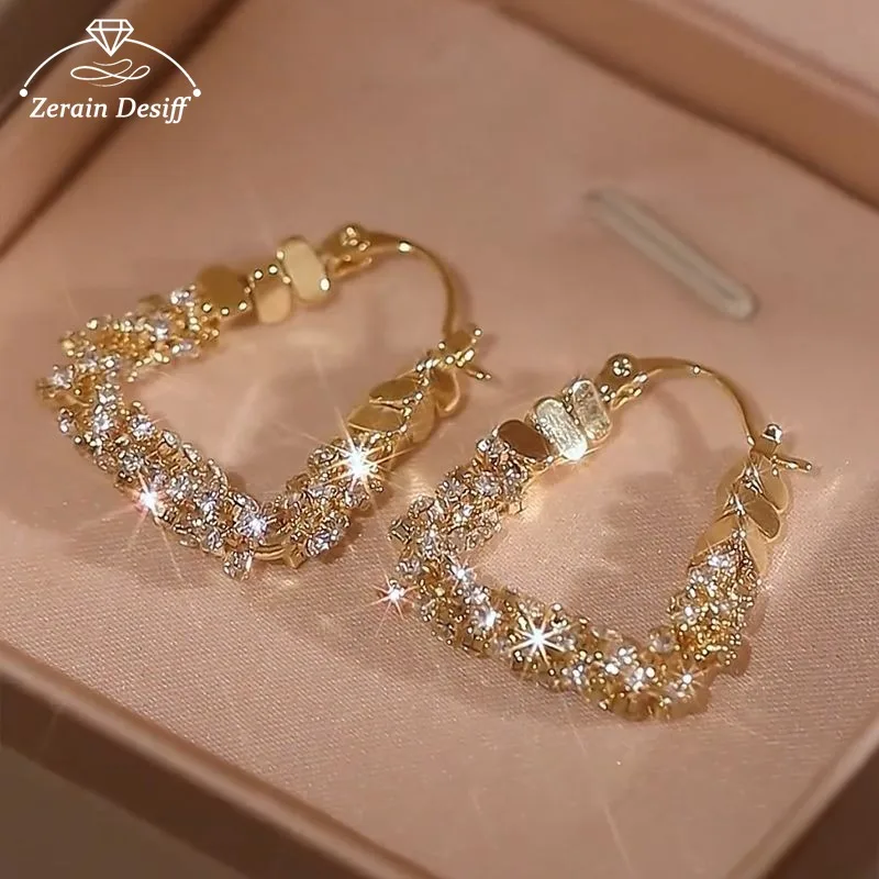 

Earclasp Niche Design Rhinestone Loop Earrings New Unique Exquisite Sparkle Jewelry