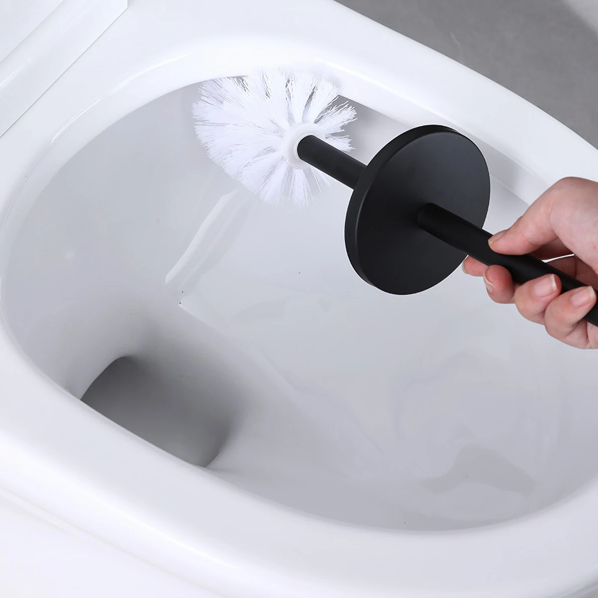 Wall Mounted Toilet Brush Holder Stainless Steel White Gold Black Chrome Grey - Bathroom Cleaning Accessory for Toilet Brush