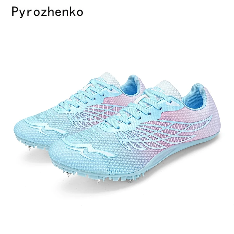 Men Track Field Events Cleats Sprint Shoes Athlete Short Spikes Running Sneakers Training Racing Sport Shoes Size 35-45