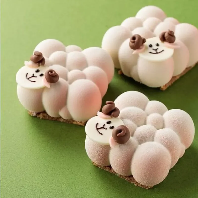 1PC Silicone Pastry Mold 6 Cavity 3D Cloud Dessert Mousse Cake Molds for DIY Craft Soap Candle Mold Cake Decoration Tools