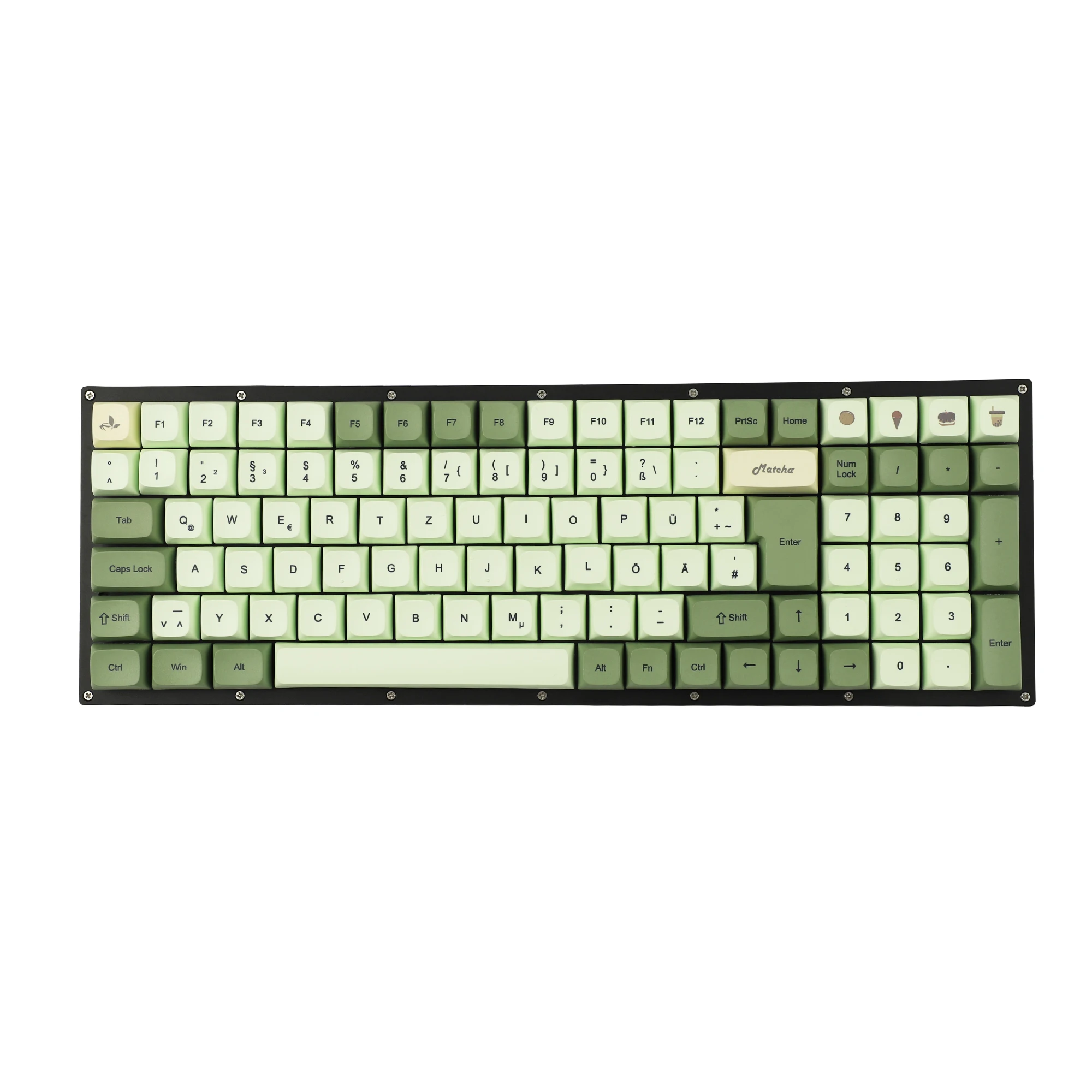Matcha Dye Sub Zda Pbt Keycap Xda v2 Alemão Francês Espanha Iso Keycaps para mx Teclado 104 87 61 96 Kbd75 80 Gk64 68 Keychron