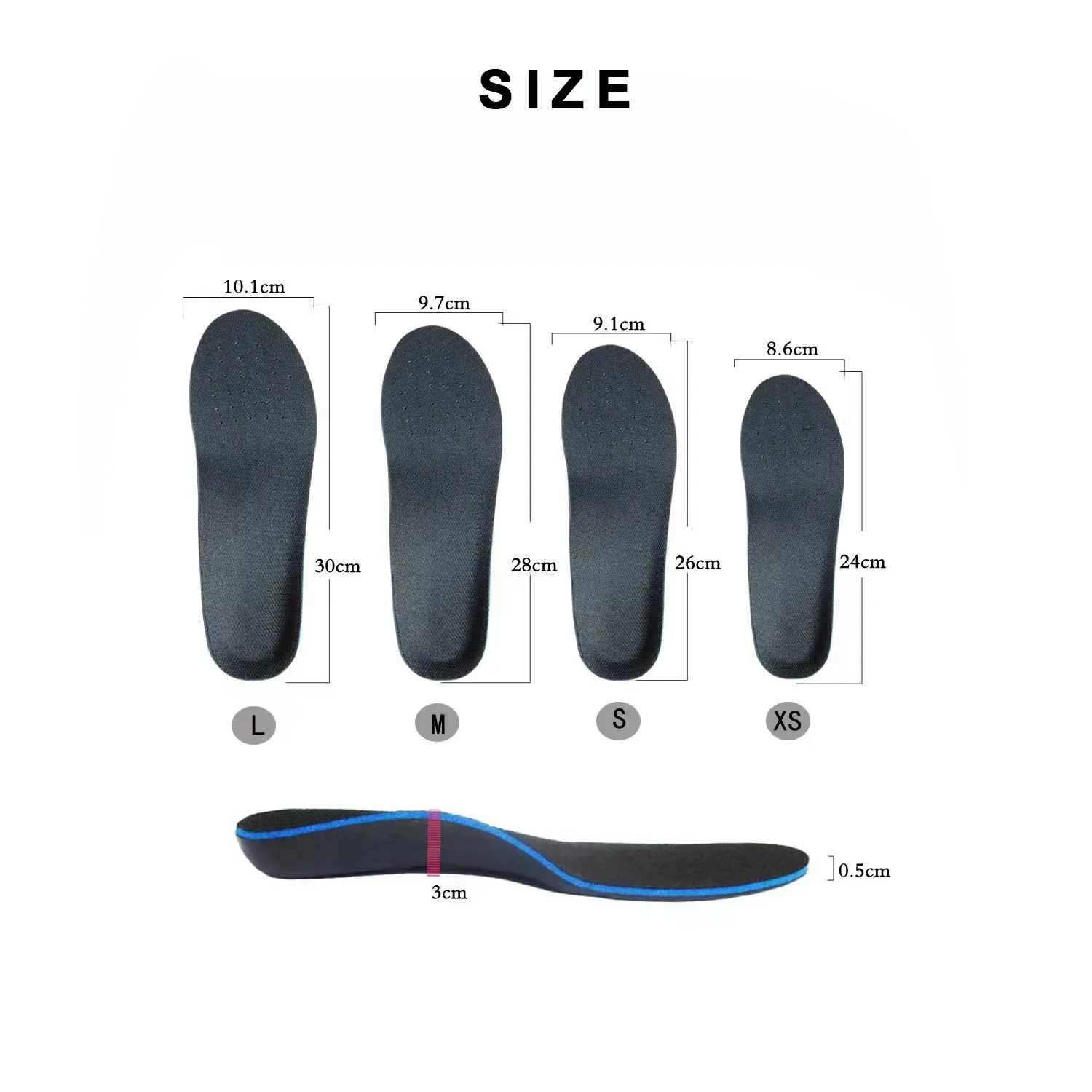 3cm arch support orthopedic insoles for men with flat feet XO-leg casual sports insoles to improve foot inversion