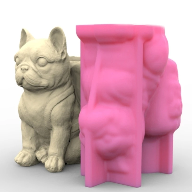 Unique Silicone Mould 3D Flower Pot Molds Dog Shaped Pen Holder Moulds for DIY Succulent Planters and Pen Holder