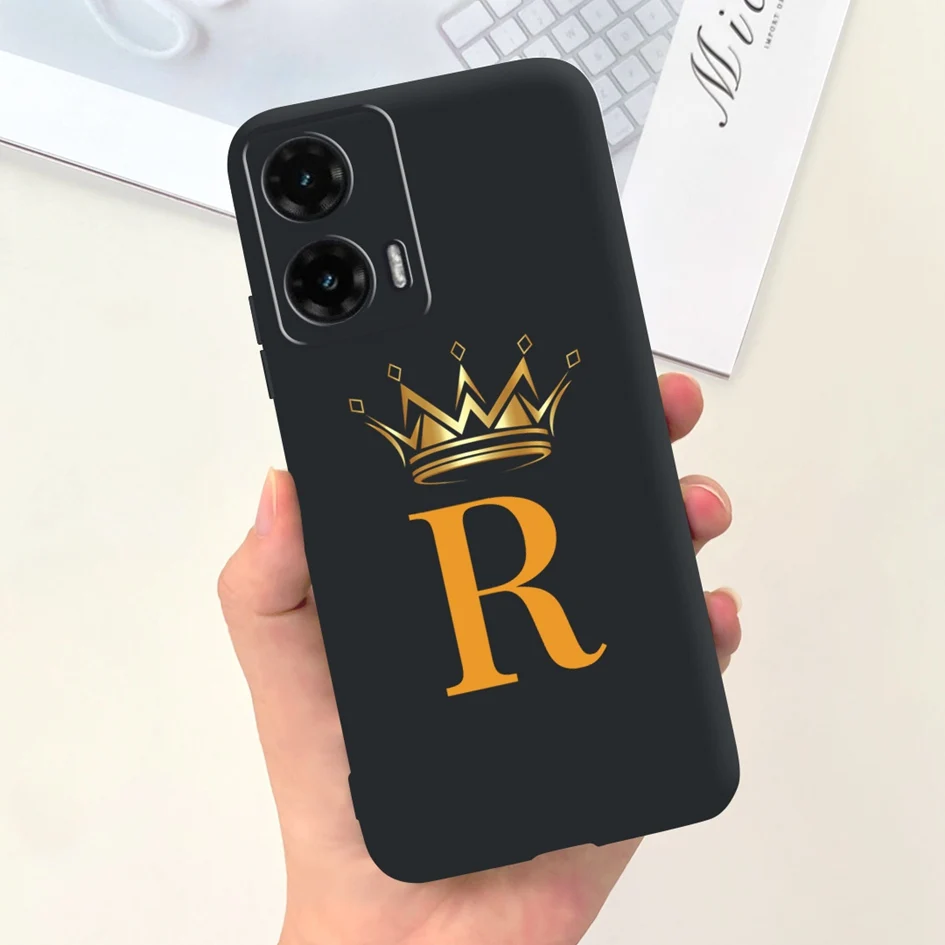 Chic Crown Letters Soft Silicone Back Cover for Moto G35 5G - 2024 Edition