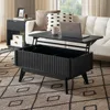 Brooklyn Lift Top Coffee Table for Living Room, Mid Century, Modern Farmhouse with Lifting Tabletop & Hidden Storage, Fluted Pa 1