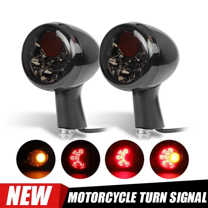 Aluminum LED Motorcycle rear turn signal DRL Brake tail ight amber