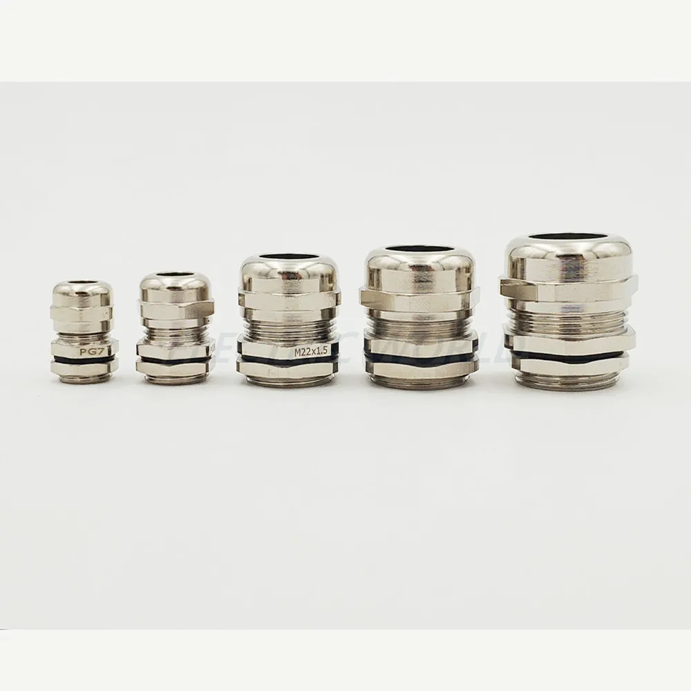 PG13.5 Nickel Brass Metal Cable Glands IP68 Waterproof Connector Wire Glands for 6-12mm cable 2pcs/lot metal connection