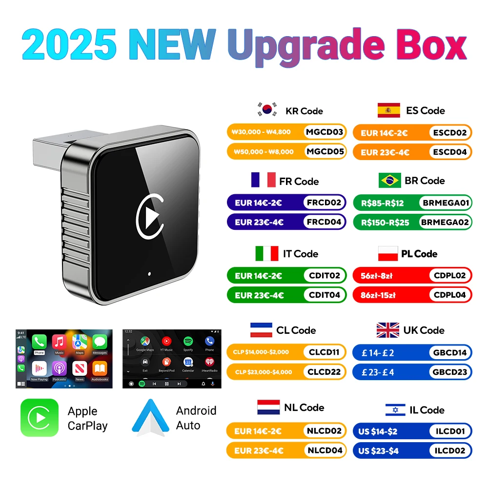 Nueva caja Super Mini Carplay AI con cable a CarPlay inalámbrico/Android Auto 2 en 1 caja 5GHz WiFi5 para CarPlay con cable Original 99%/coche automático