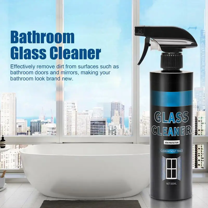 Window Cleaning Spray 500ml Multifunctional Car Wash Window Cleaner Household Glass Cleaning Agent For Bathroom Mirrors Counter