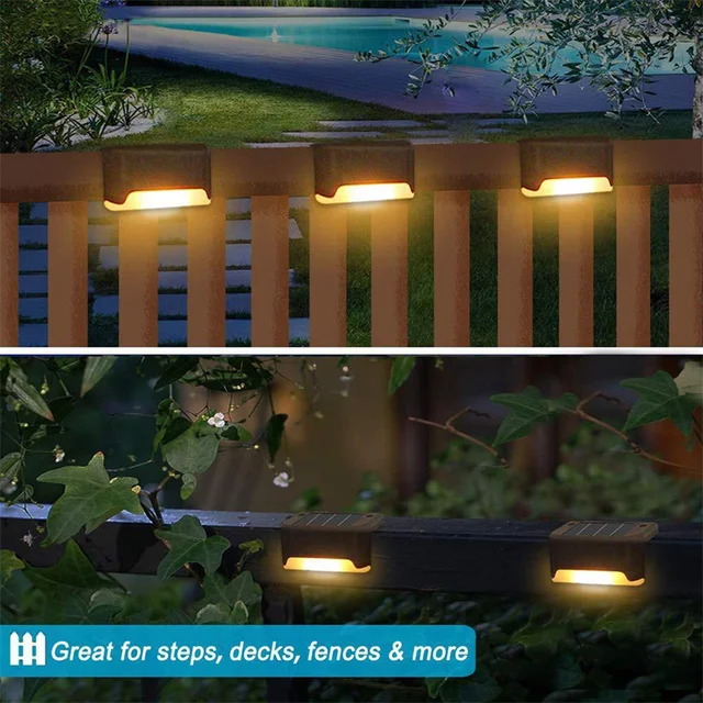 Solar Fence Lights 12-Pack - 50 Lumens Waterproof LED Outdoor Lighting