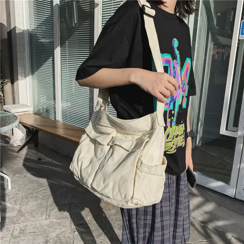 

2023 New Large Capacity Canvas Shoulder Bags Solid Soft Leisure Or Travel Bag for Women Fashion Fatchels Winter Package 2020