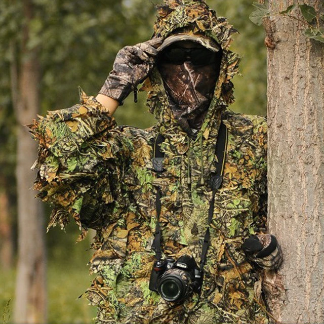 Kids Ghillie Suit 3D Leaf Ghillie Suit Full Camo Hunting Outfit