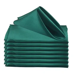 Elegant Satin Square Napkins - 50pcs, 17 Inch, for Weddings, Holidays, and Special Events (Dark Green)