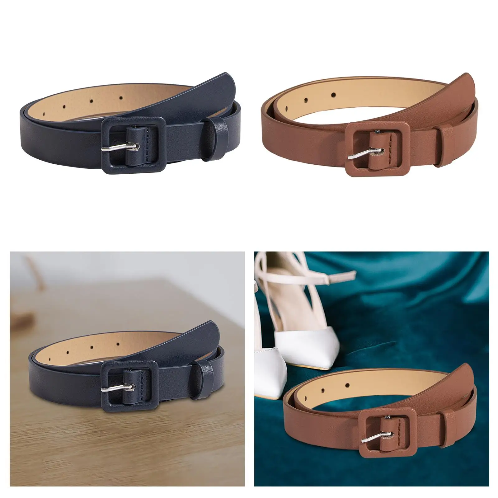 Women PU Belt Dress Belt Stylish Costume Accessories Casual Decor Waistband Waist Belt for Lady Coats Sweater Female Skirts