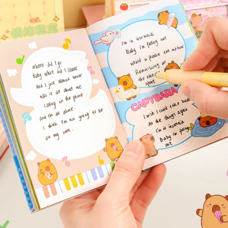 Capybara Shake Notebook – interessantes Dekompressionsmaschinen-Notizbuch, tragbar mit farbigen Innenseiten – Detail 9