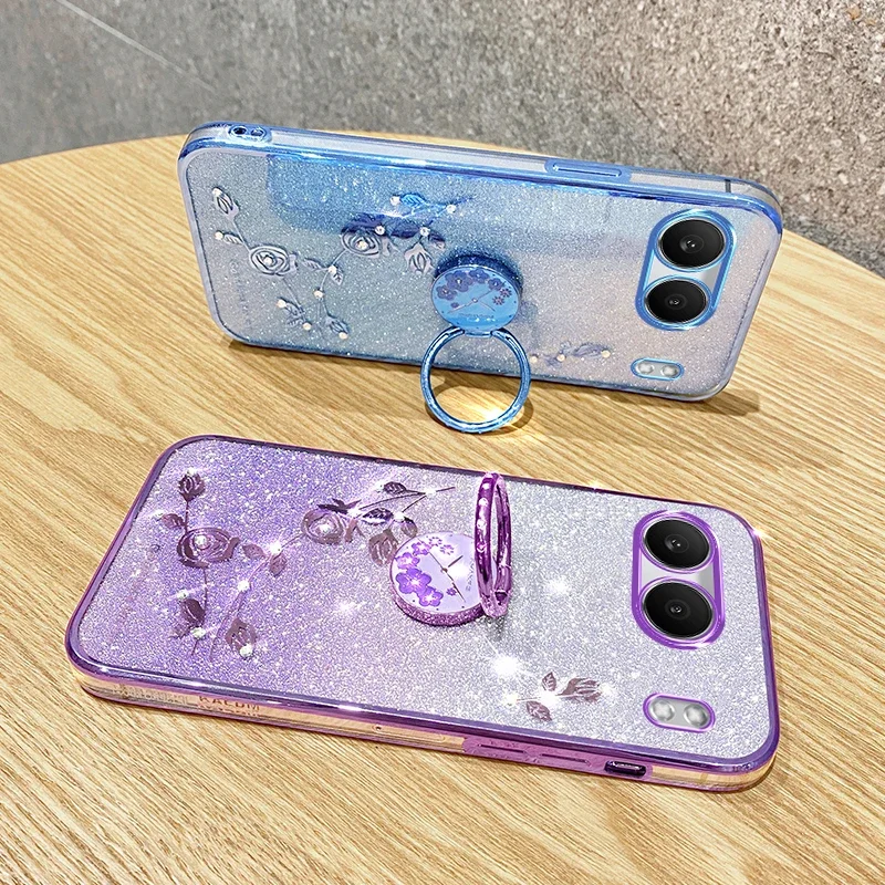 Luxury Glitter Shiny Diamond Ring Holder Soft TPU Phone Case