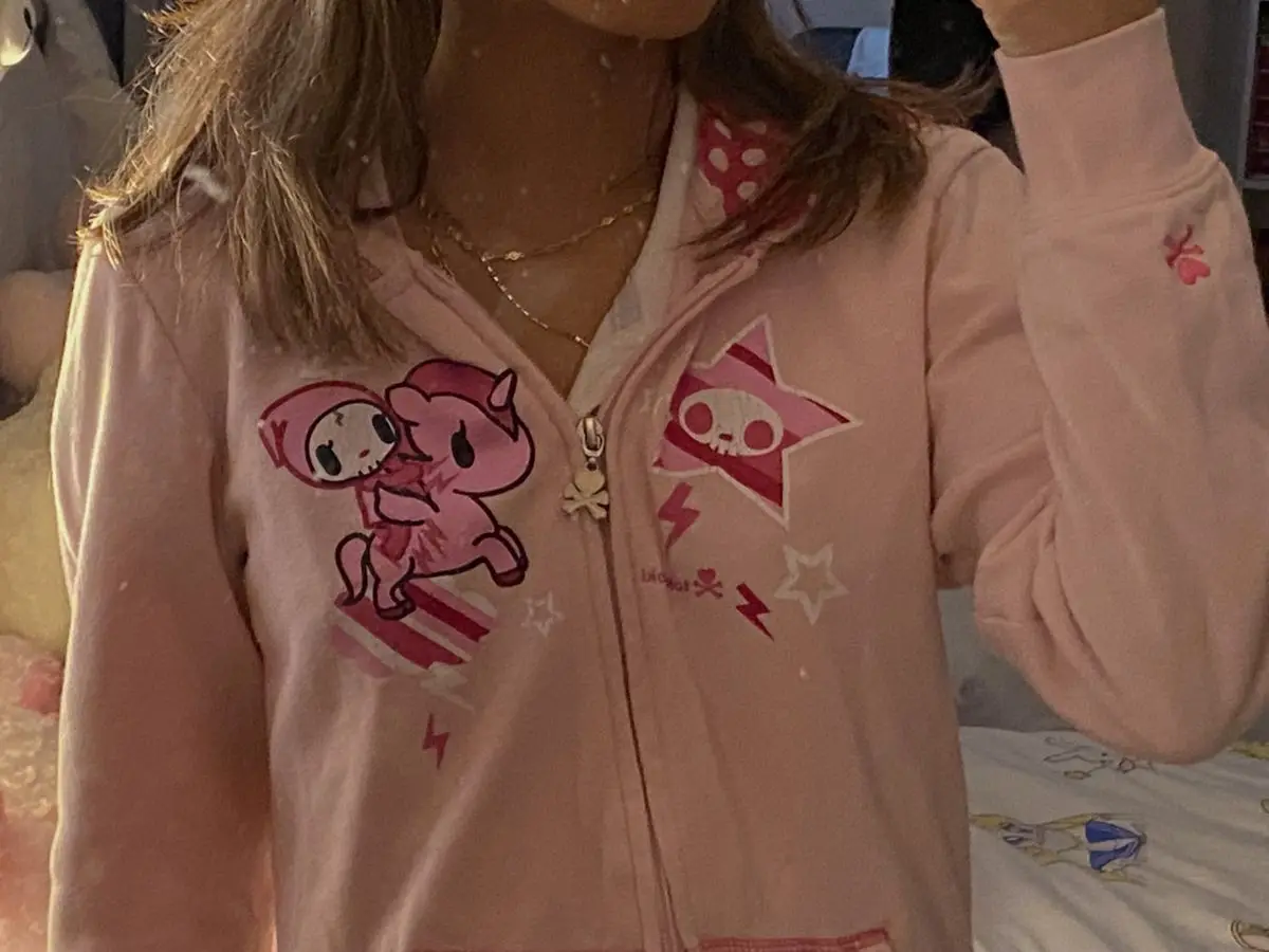 

Y2K Pink Zip Up Hoodie Oversized Coat Women Cutecore Print Sweatshirt Men Hooded Harajuku Punk Couple Tops Kawaii Clothes 2023