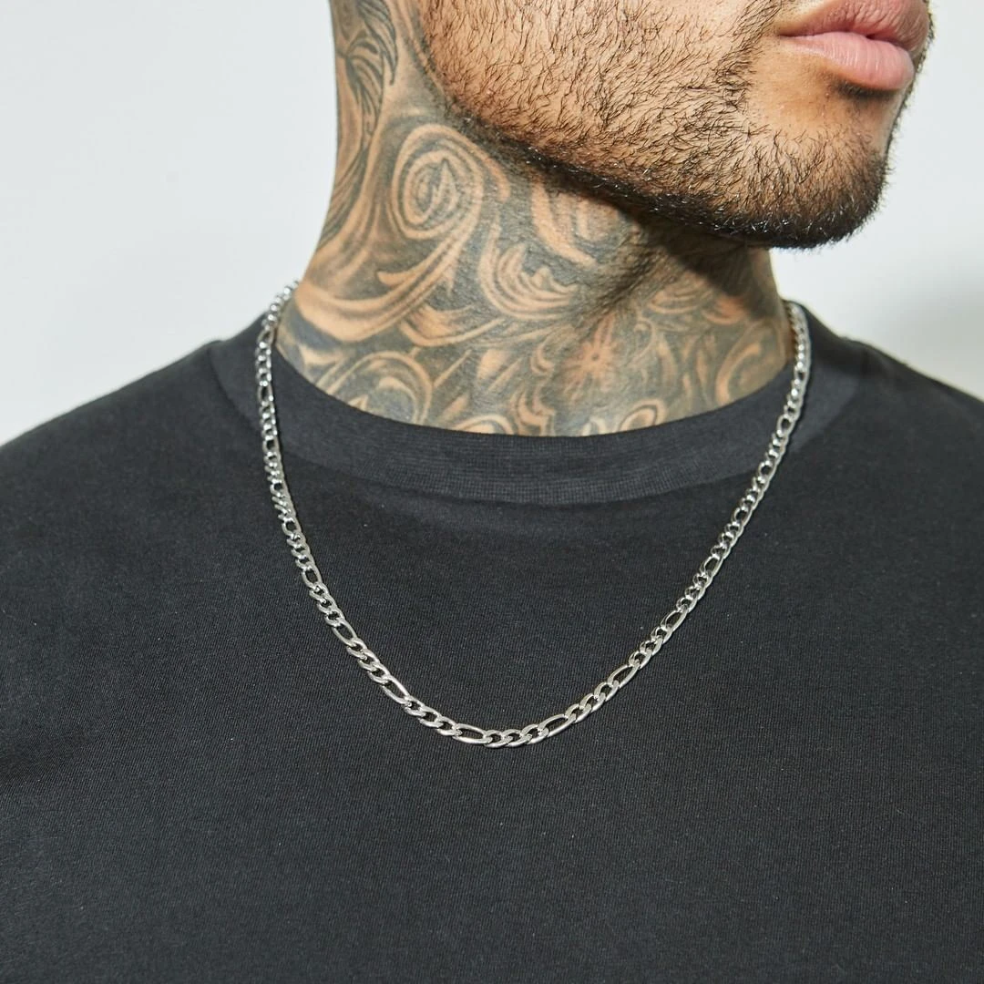Mens stainless steel figaro chain Clearance