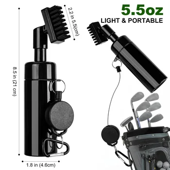 Golf Club Head Cleaning Brush, For U-shaped And V-shaped Grooves With Retractable Buckle 1
