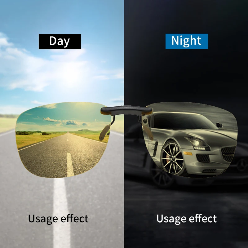 Polarized Sun Glasses Clip-on Fishing Sunglasses Outdoor Night Vision Glasses Covers Anti Glare Sunglasses Clip for Men Women 