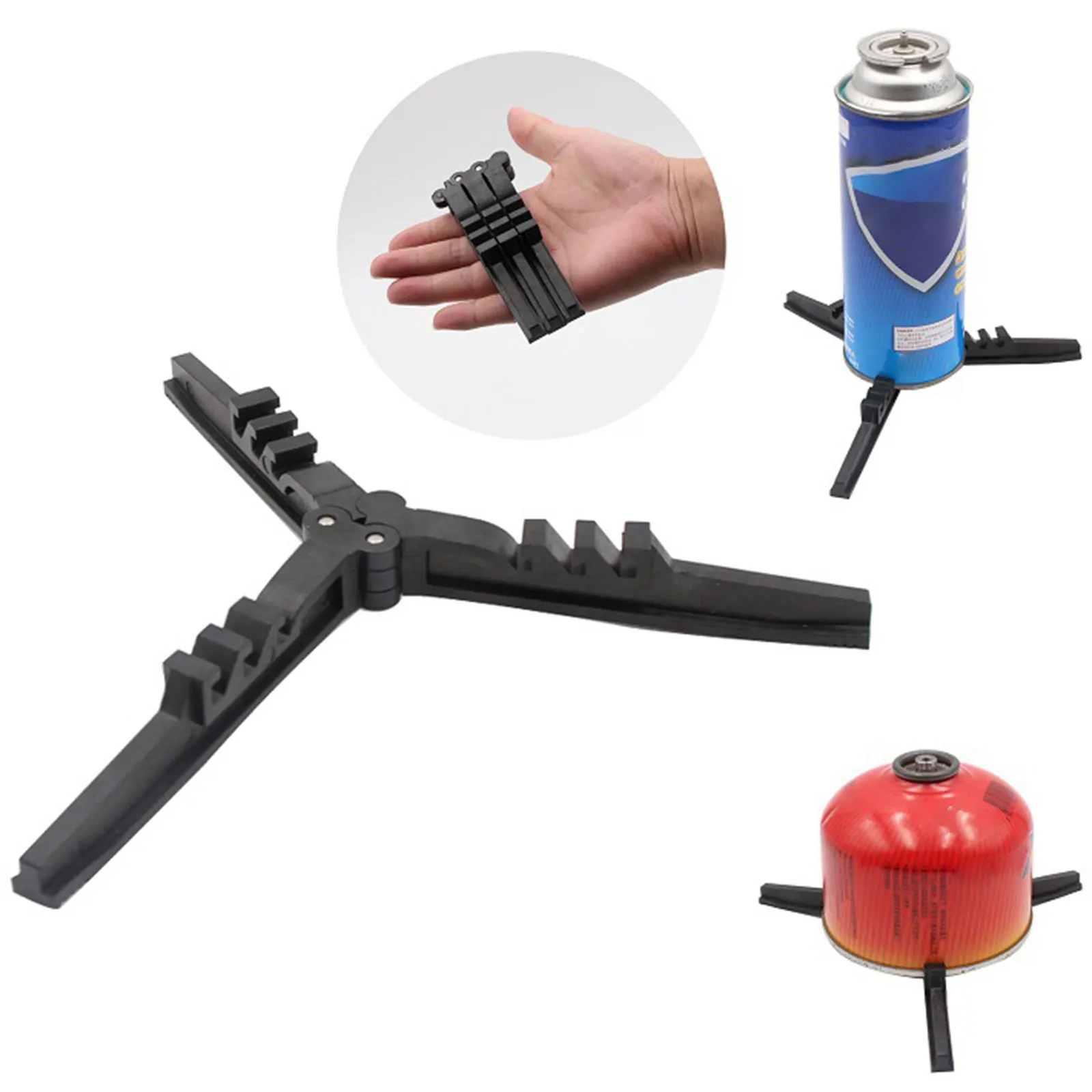 Camping Stove Accessories Gas Canister Stand Outdoor Camping Gas Tank Rack Lightweight Foldable Canister Tripod Stand Base Bottle Shelf