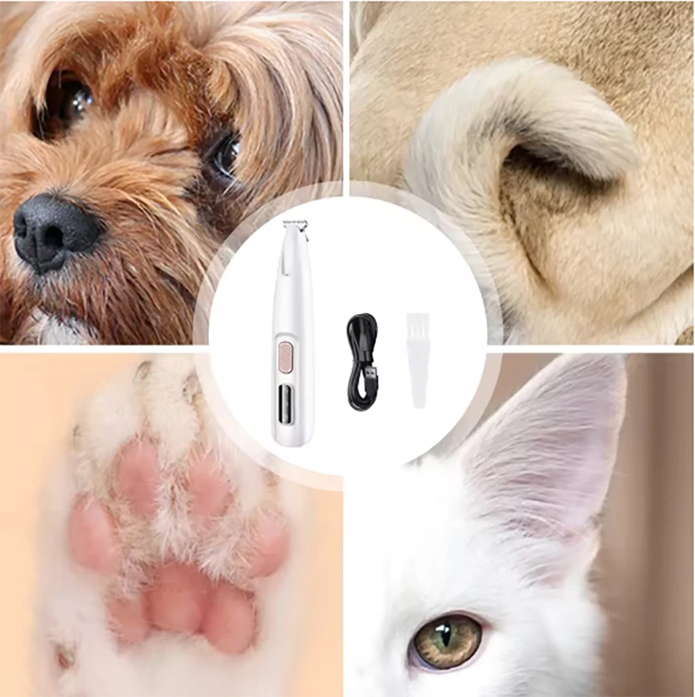 Professional Pet Paw Trimmer with LED Light 18mm Blade Safe Skin-Friendly Waterproof & Quiet Clipper for Cat/Dog Grooming