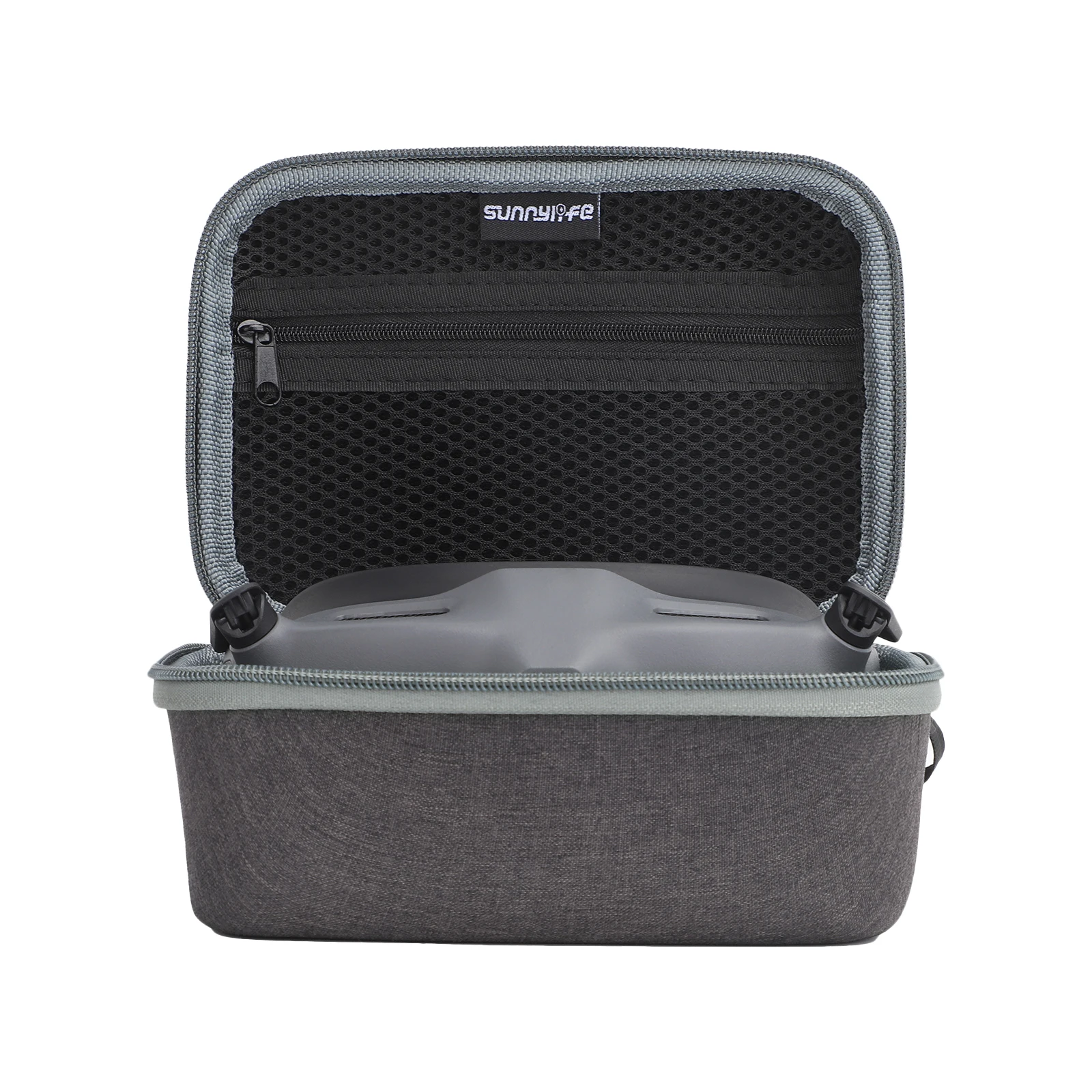 Vue de dessus de l'étui de transport pour DJI Avata Goggles 2/V2, logo DJI visible sur le tissu