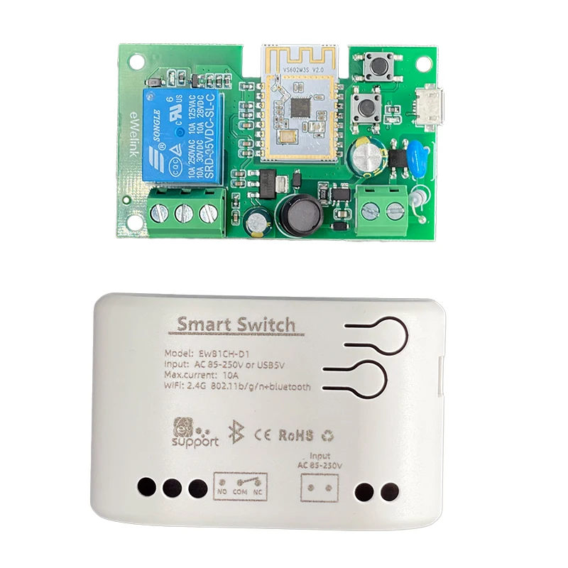 eWelink WIFi 스마트 DIY 스위치 모듈 5V/85-250V, 인칭, 타이머, 인터록 스마트 릴레이, Alexa, Google 홈으로 음성 제어