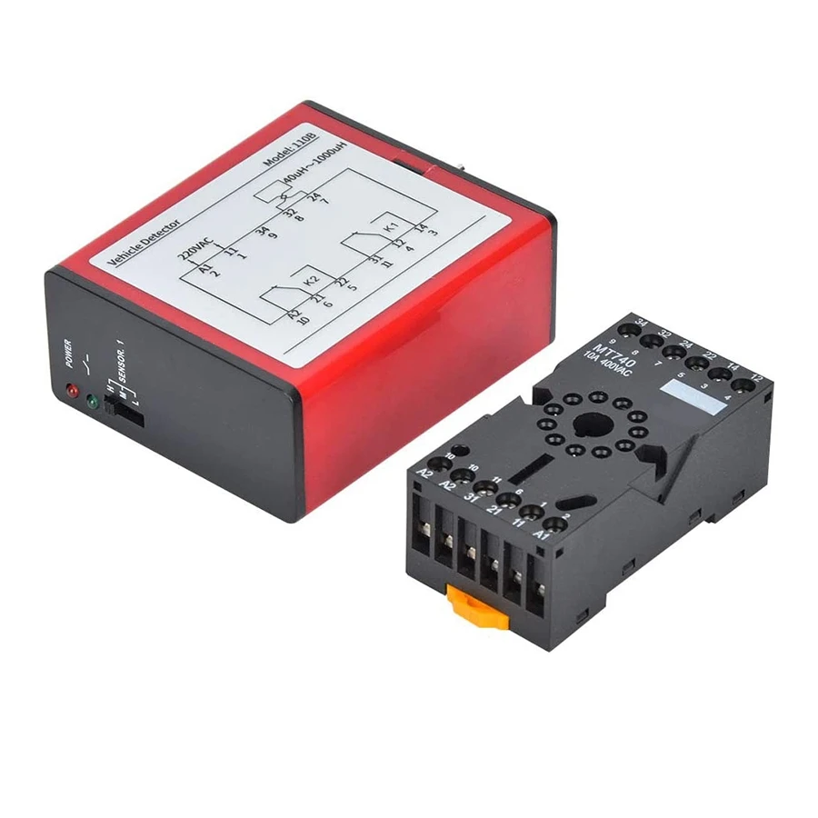 

110B Vehicle Detector AC220V Single Channel Inductive Vehicle Loop Detector for Car Parking Lot Access Control