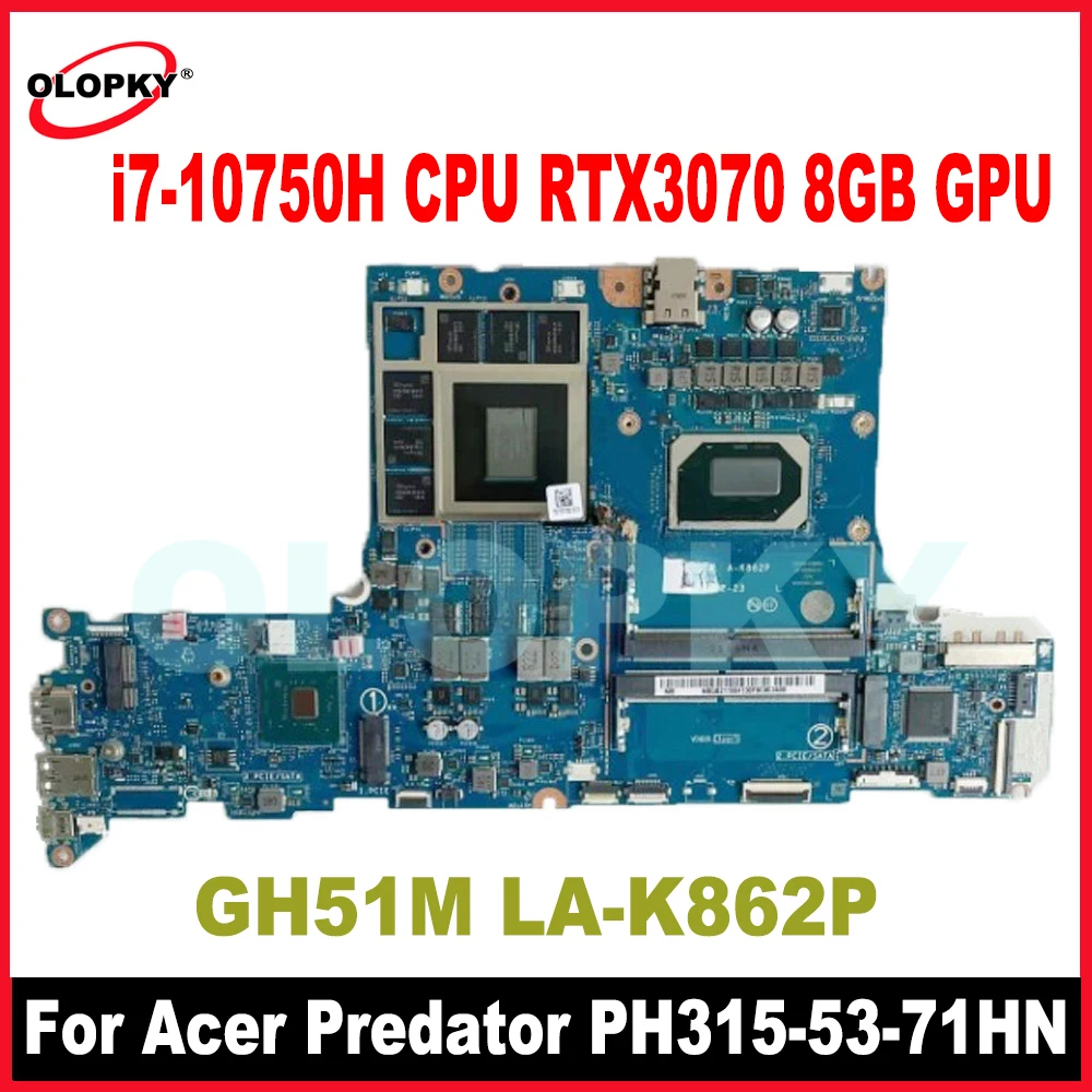 GH51M LA-K862P with i7-10750H CPU RTX3070 8GB GPU for Acer