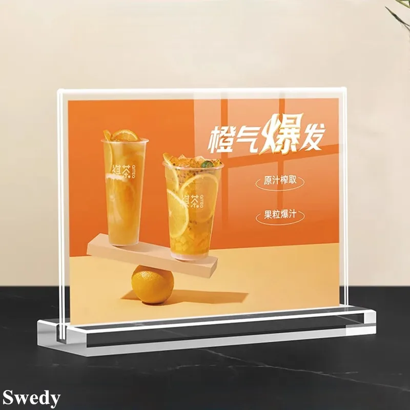 투명 아크릴 사인 거치대 디스플레이 스탠드, 사진 그림 포스터 프레임, 선물 레스토랑 메뉴 가격 목록, 종이 거치대, A6 100x150mm