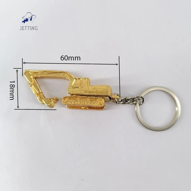 Creative Mini Metal Alloy 3D Excavator Keychain Pendant Accessory Men Car  KeyChain Women Kid Gift Jewelry