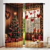 2Pcs Christmas Curtains Christmas Tree Cute Winter Holiday Xmas Gifts Snowflakes Elf For Living Room Window Home Drapes 4