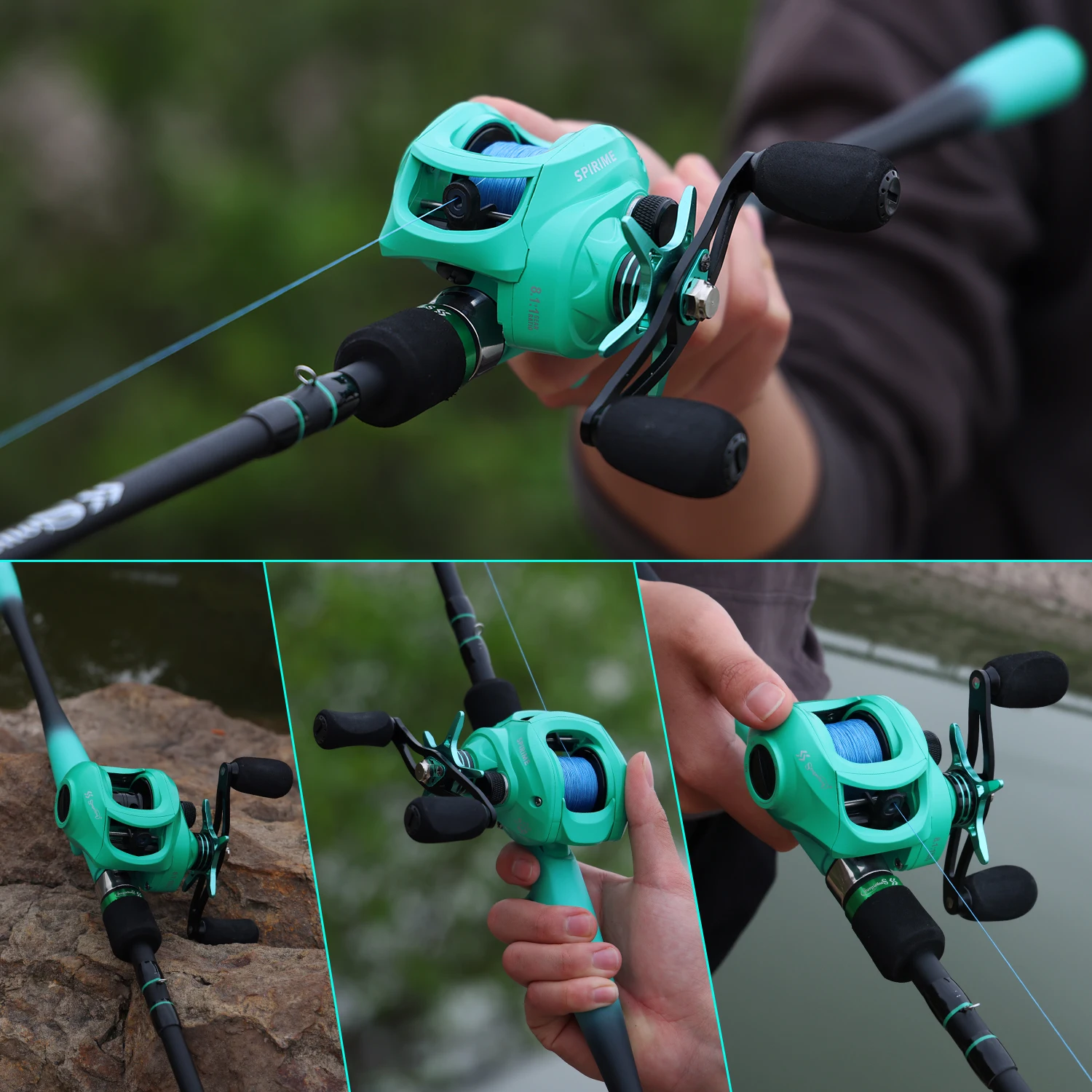 Sougayilang Fishing Rod Reel Combo 1.8~2.1m Carbon Fiber Casting Rod,8.1:1  Gear Ratio Baitcasting Reel Max Drag 10kg for Bass - AliExpress