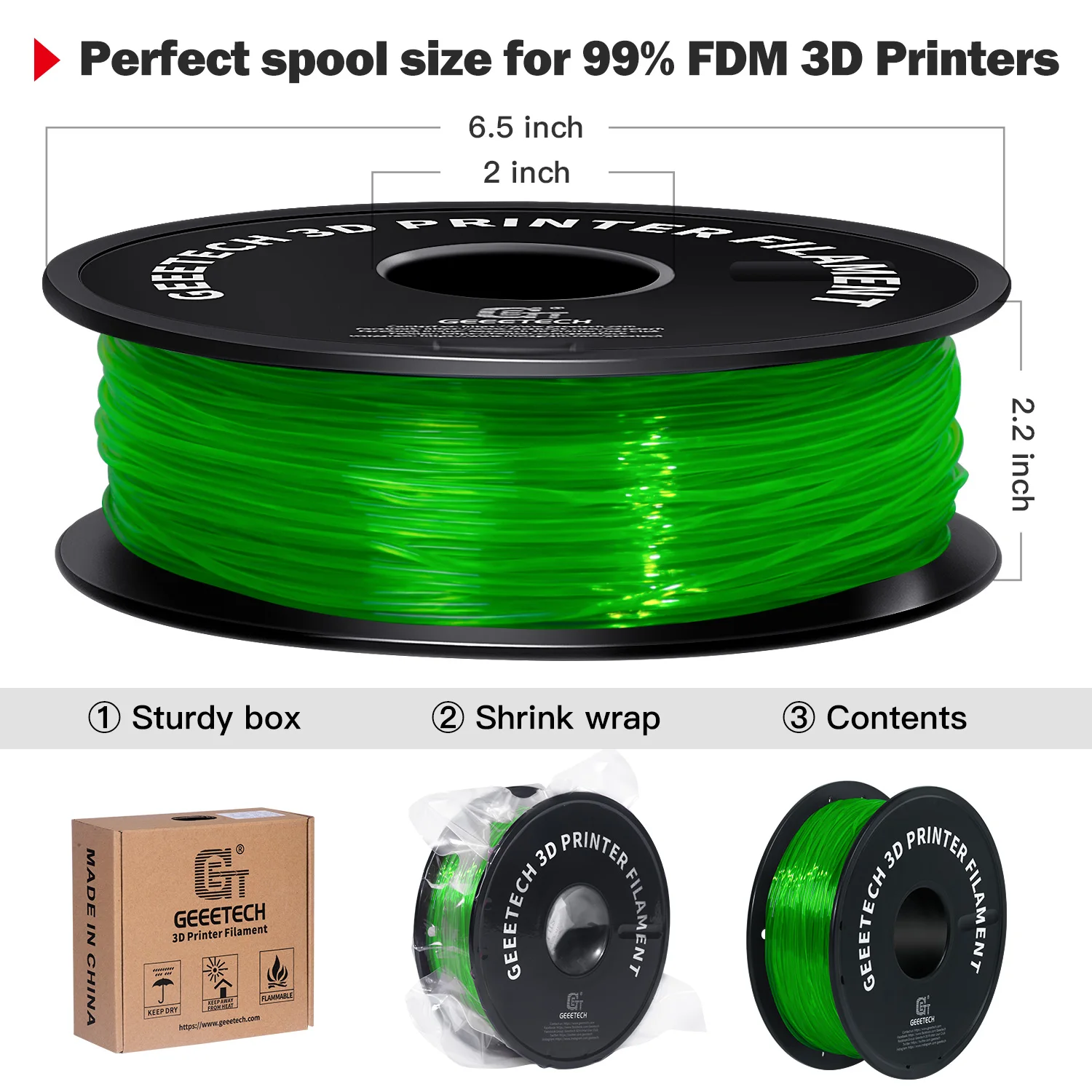 Flexible TPU 3D Printing Filament - 1KG Spool - 1.75mm Diameter - Fast International Shipping