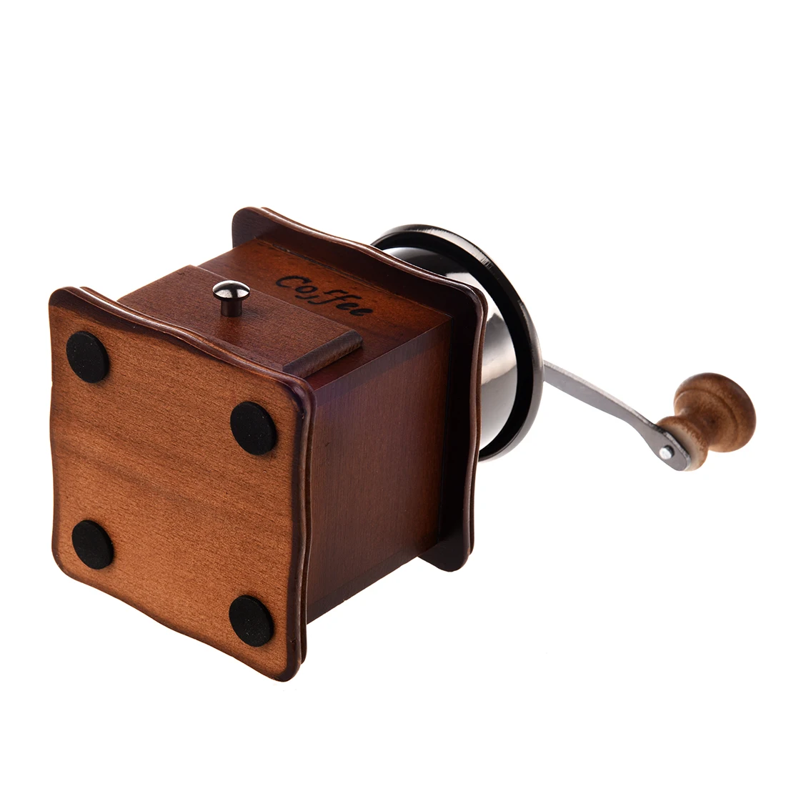 Manual coffee grinder Wood / metal hand mill Spice mill (wood color) 4