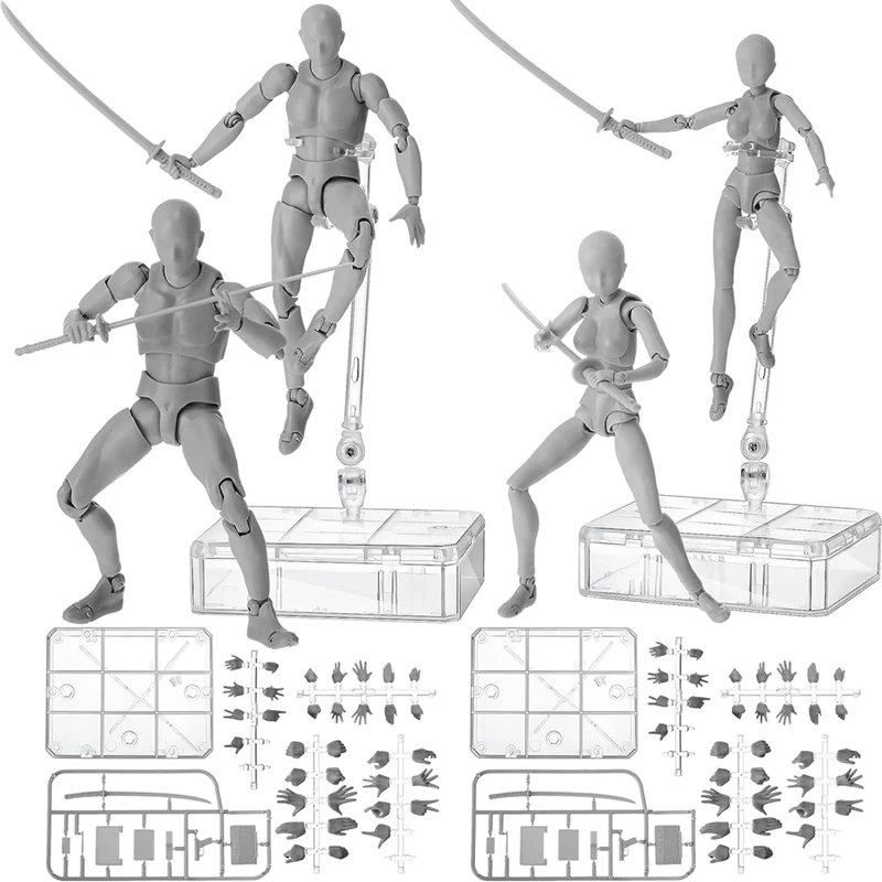 

4 Sets Drawing Action Figures Body Artists PVC Figure Model Drawing Mannequin Figure