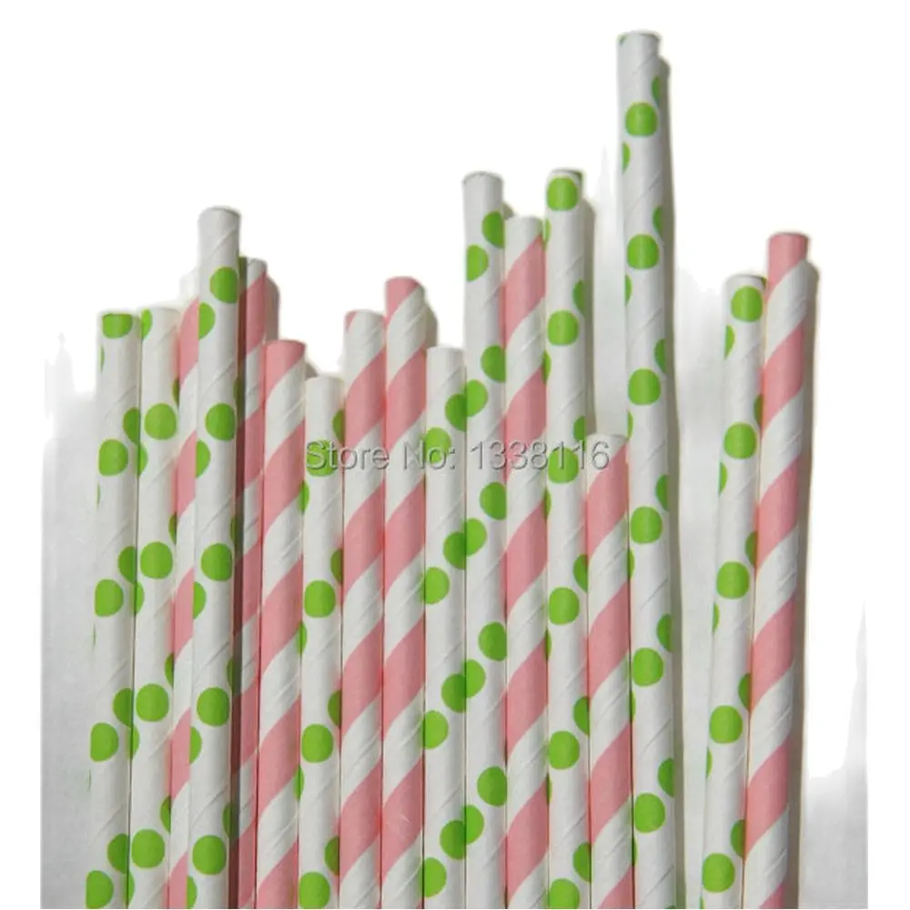 200 Pieces Christmas Holiday Paper Straws Drinking Straws Striped Dot  Christmas