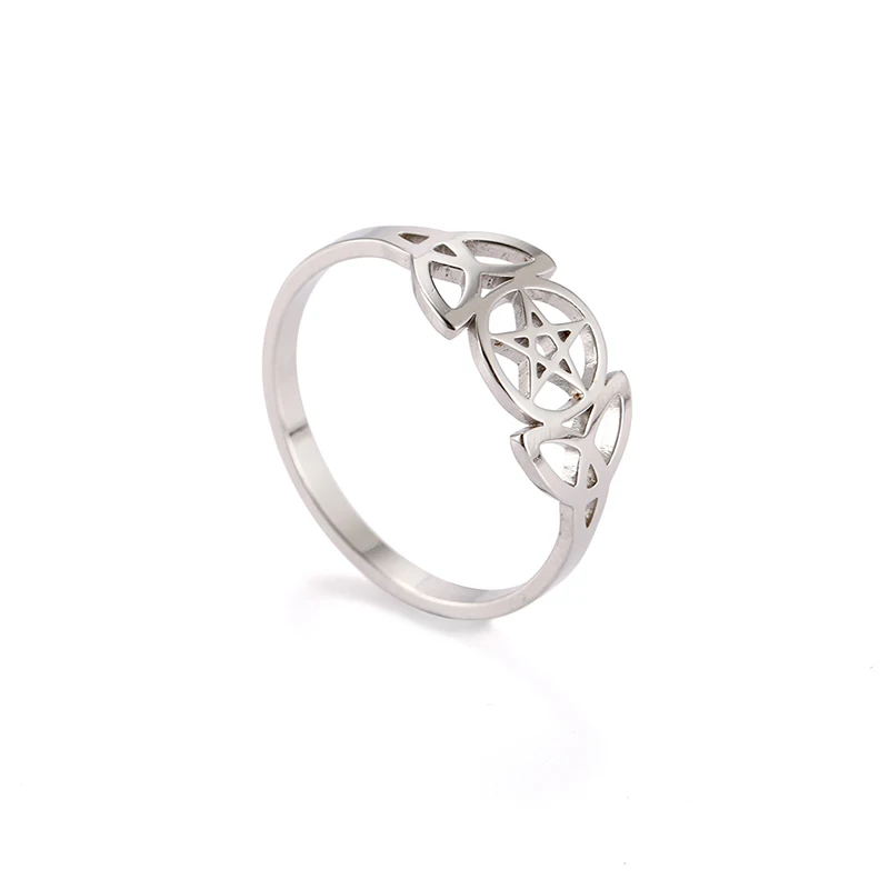 Witch's Irish Knot Ring für Frauen Edelstahl Irland Keltische hohle Fingerringe Neue Hexerei Amulett Schmuck Geburtstagsgeschenk – Detail 29