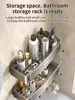 No Need To Drill Walls for installation Aluminum Bathroom Shelf Shelves Shampoo Rack Storage Holder Kitchen Organizer Wall Rack 5