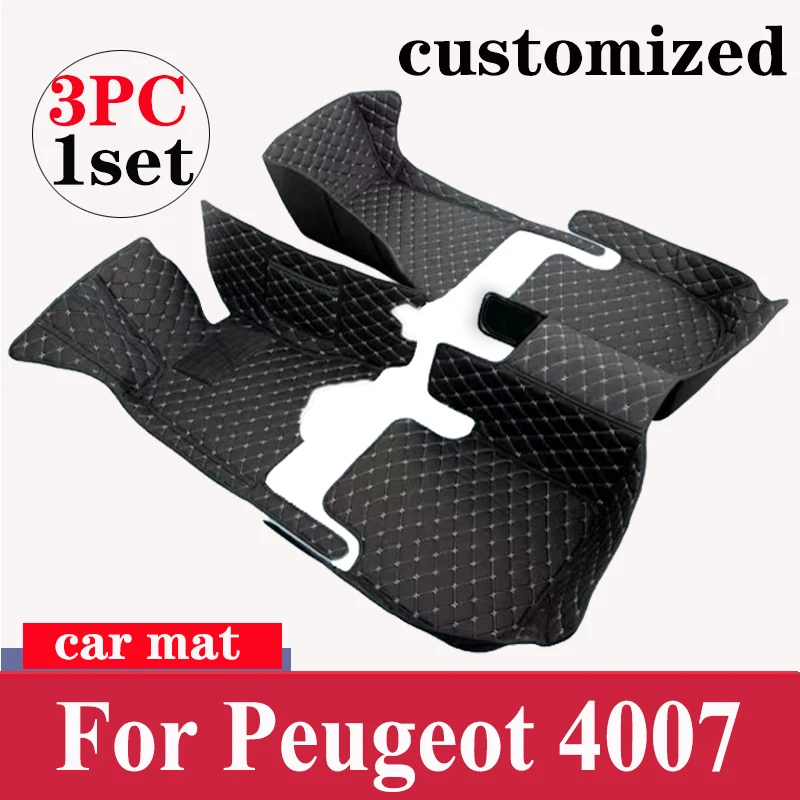 

Car Floor Mats For Peugeot 4007 Mitsubishi Outlander Citroën C-Crosser 2007~2012 Rugs Carpets Leather Mat Pad Car Accessories