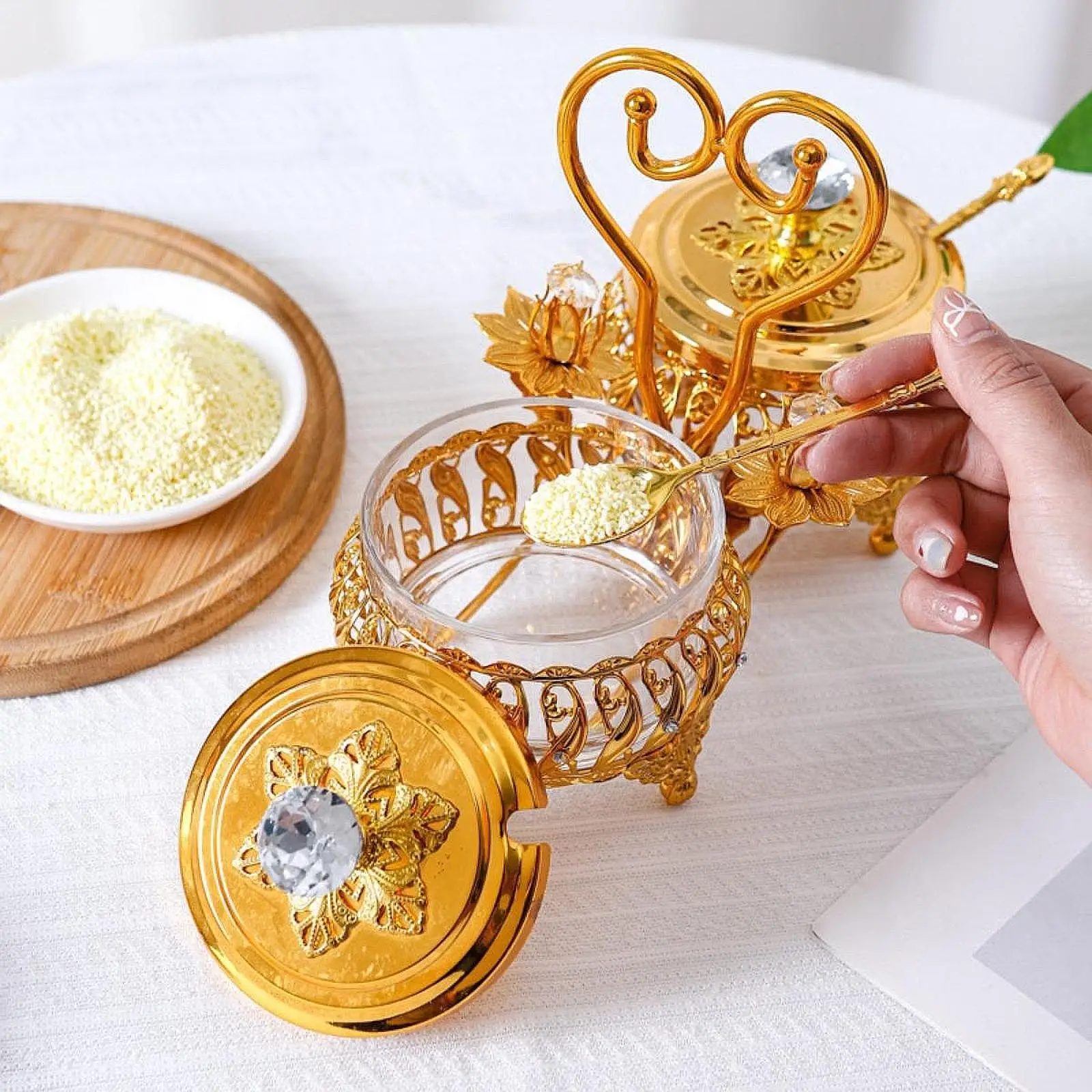 Seasoning Box Snack Plates Food Storage Organizer Condiment Jar Sugar Pots for Parties Dining Room Wedding Banquet Event