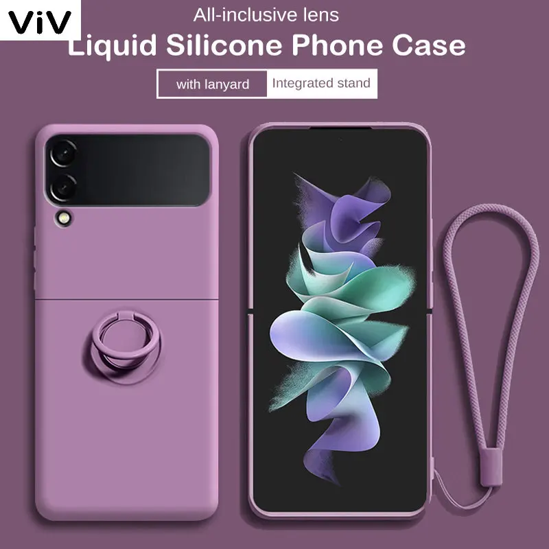 

Новый цветной магнитный чехол с кольцом-держателем для Samsung Galaxy Z Flip 3 Flip4 Flip 4 5G Flip3, нескользящий чехол для Samsung Z Flip3