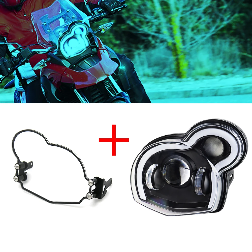 Led Headlight Motorcycle Lights +guard Protector Cover For Bmw G650gs
