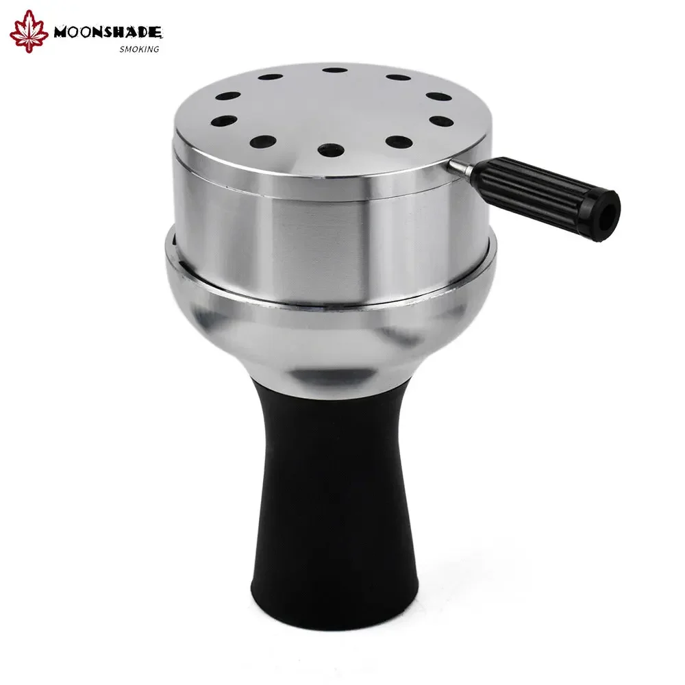 MOONSHADE Arab Shisha Hookah Metal Bowl Set with Cover Heat Management System Charcoal Holder Chicha Bowls Smoking Accessories