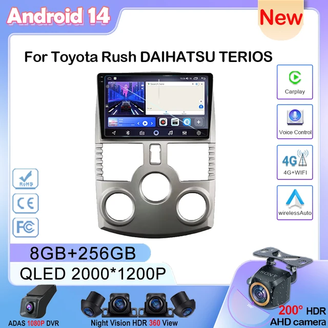 Android 13 Carplay For Toyota Rush DAIHATSU TERIOS Multimedia Car GPS Player Navigation Touch Screen Stereo Radio No 2 Din DVD