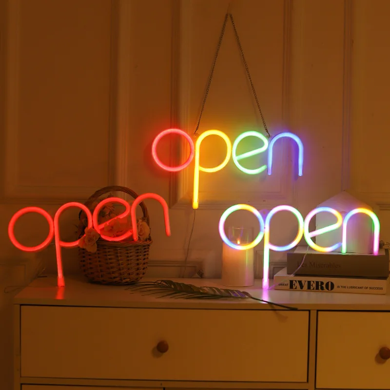 Open LED Neon Light Sign Wholesale BAR Game Logo Night Lamp Room Wall Decoration Shop Party Birthday Wedding KTV Store