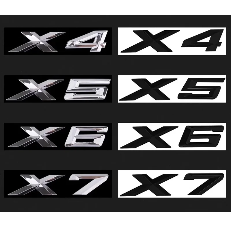 BMW X1 X2 X3 X4 X5 X6 X7 GT 용 자동차 엠블럼 스티커 3D ABS 광택 블랙 SDrive18i 20i 23i 25i 28i 30i 35i 40i 45i 50i 55i